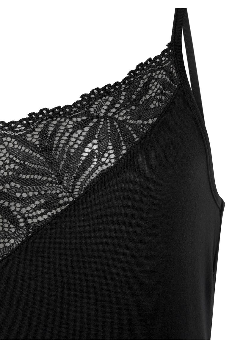 Lace Detail Nightgown, Alternate, color, Black