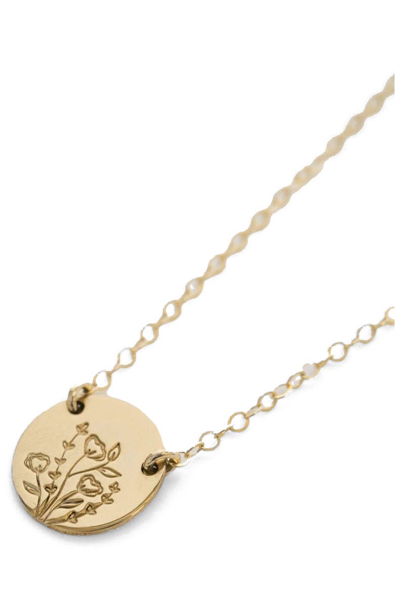 MADE BY MARY Wild Blooms Mini Zola Disc Necklace, Alternate, color, Gold Filled