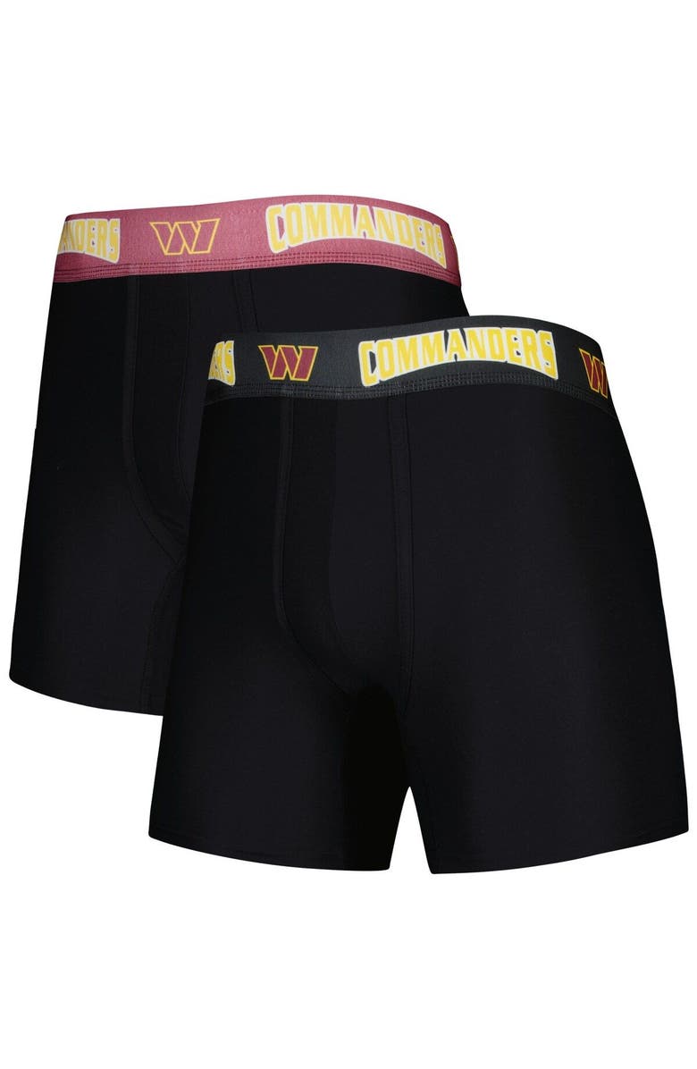 CONCEPTS SPORT Men's Concepts Sport Black/Burgundy Washington Commanders 2-Pack Boxer Briefs Set, Main, color, Black