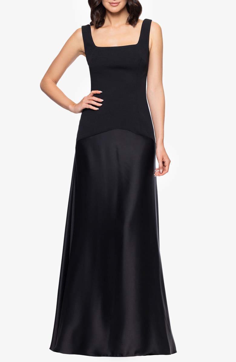 Betsy & Adam Sleeveless A-Line Dress, Main, color, Black