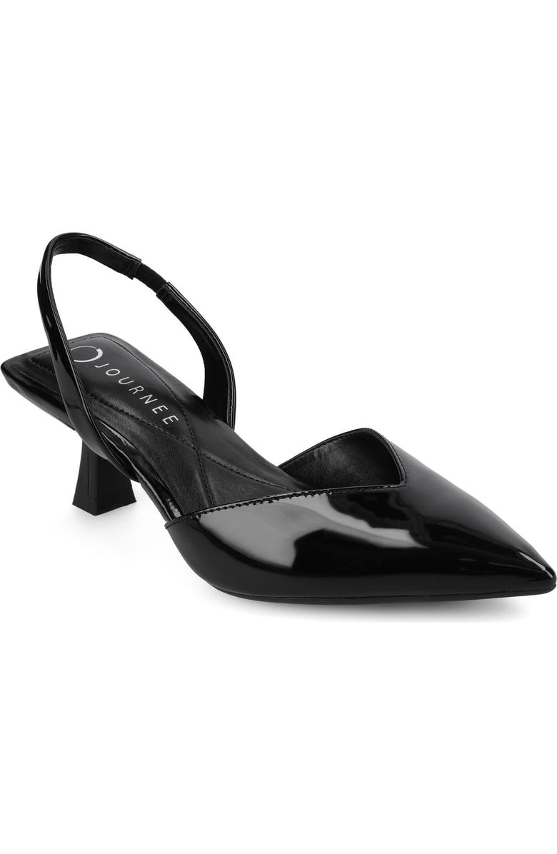 Journee Collection Fallon Slingback Pump, Main, color, Black Patent