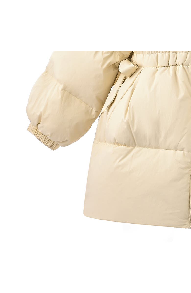 Mimi Tutu Ruffle-Hood Coat with Matching Scarf, Alternate, color, Beige