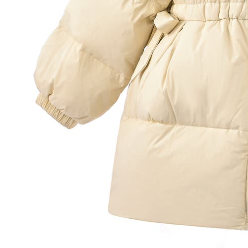 Mimi Tutu Ruffle-hood Coat With Matching Scarf In Neutral