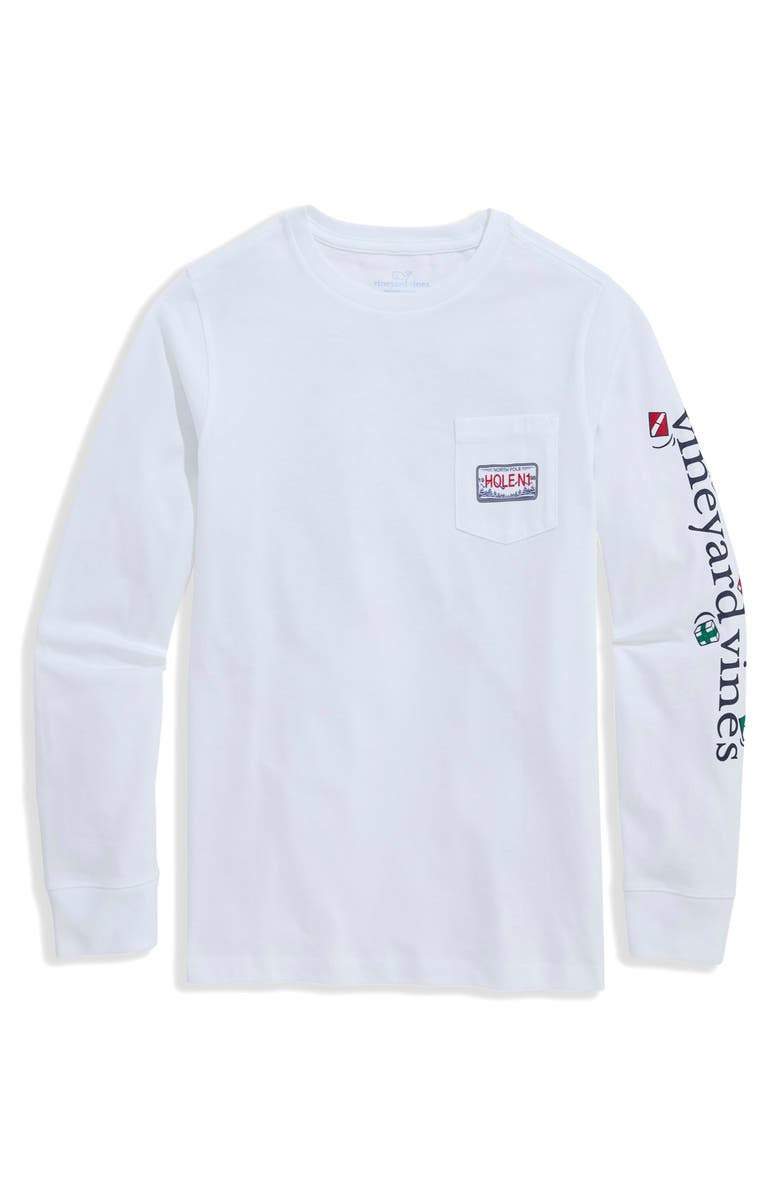 vineyard vines Kids' Best Christmas By Par Cotton Graphic T-Shirt, Main, color, White Cap