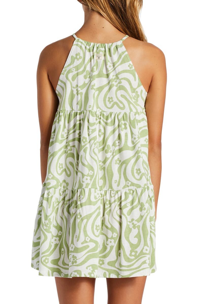 Billabong Kids' To the Beach Tiered Cotton Blend Halter Dress, Alternate, color, 