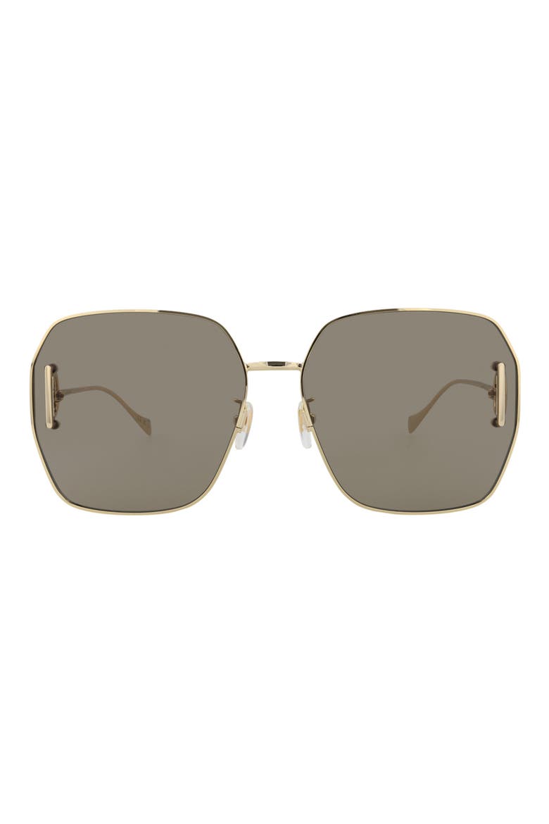 64mm Novelty Square Sunglasses, Main, color, GOLD GOLD BROWN