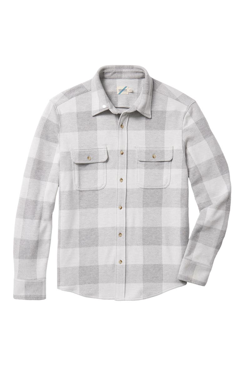 Dunewood Stretch Flannel Button-Up Shirt, Alternate, color, HEATHER GREY BUFFALO CHECK