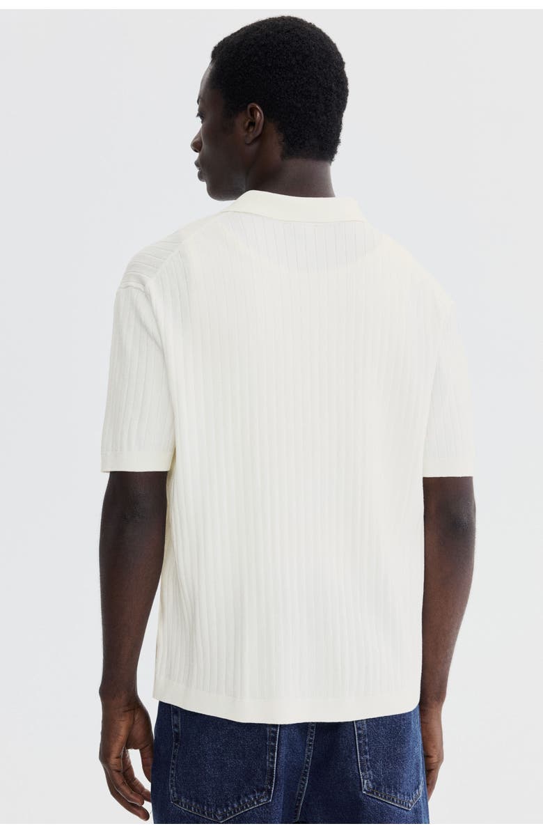 H&M Regular Fit Rib-knit Shirt, Alternate, color, Cream