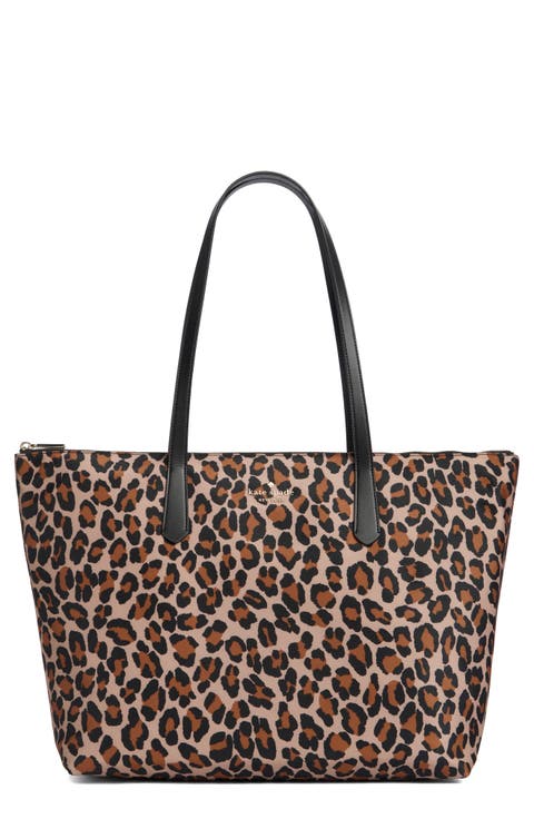 kitt recycled nylon leopard extra large tote