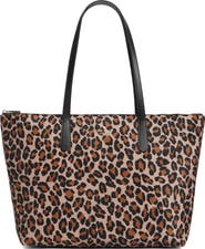 Kate Spade New York kitt recycled nylon leopard extra large tote