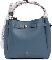 Nanette Lepore Scarf Trim Belted Bucket Bag
