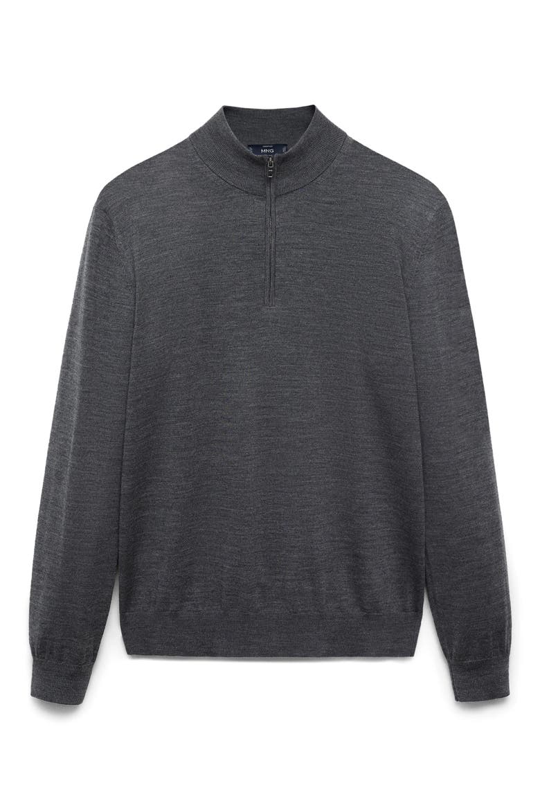 Perkins Wool Quarter Zip Sweater, Alternate, color, MEDIUM HEATHER GREY
