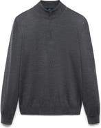 MANGO Perkins Wool Quarter Zip Sweater