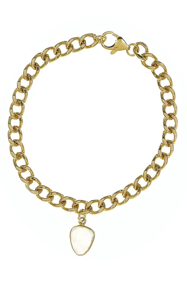 Adornia Curb Chain Bracelet Moonstone, Main, color, 