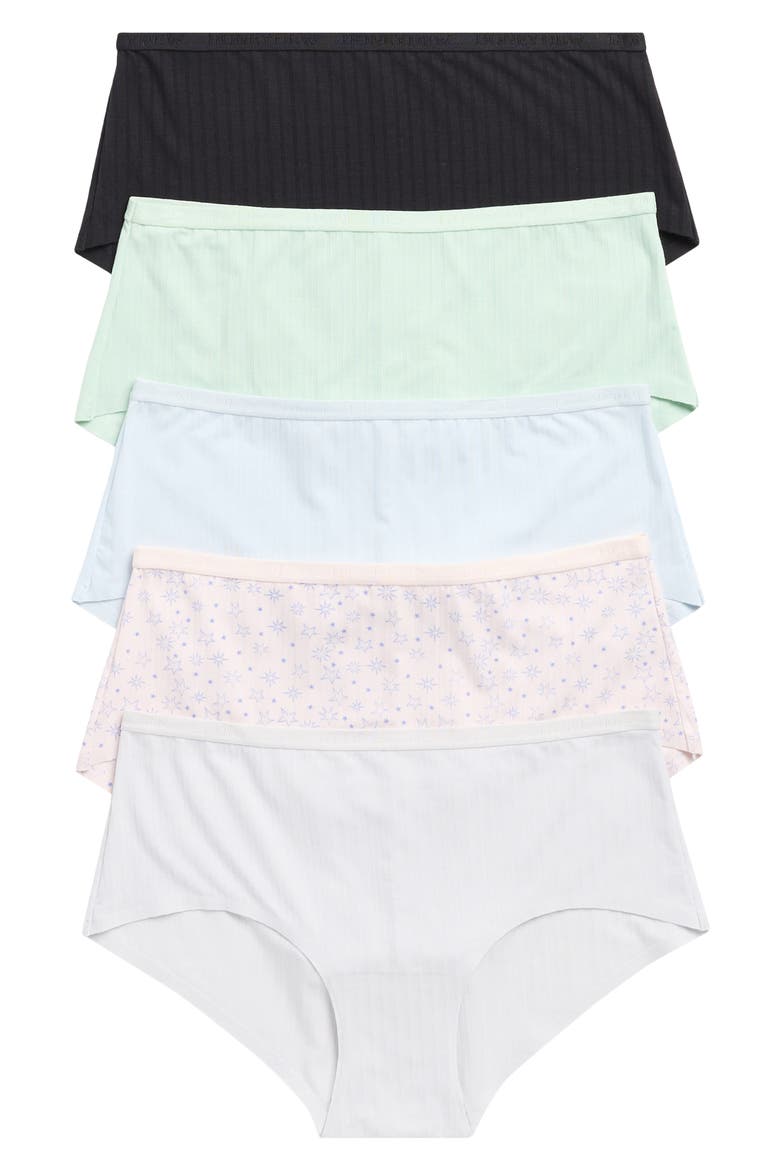 Emilia 5-Pack Boyshorts, Main, color, BASICS