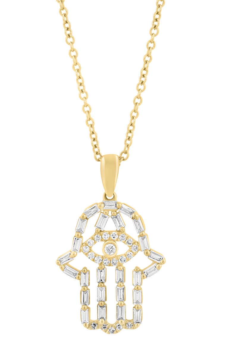 EFFY Diamond Hamsa Pendant Necklace, Alternate, color, Gold