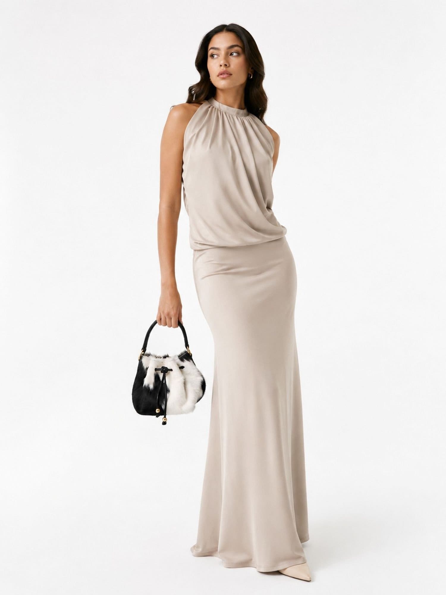 Dualis Luxury Hair-On Cowhide Crossbody, Alternate, color, Black And White Natural Hair