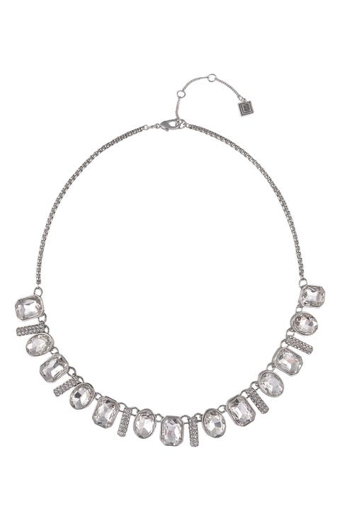 Oval & Square Crystal Necklace