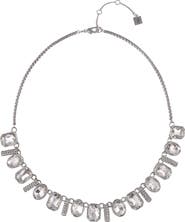 Laundry by Shelli Segal Oval & Square Crystal Necklace