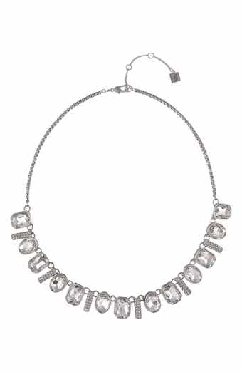 Laundry by Shelli Segal Oval & Square Crystal Necklace