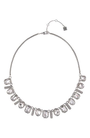 Laundry By Shelli Segal Oval & Square Crystal Necklace In Metallic