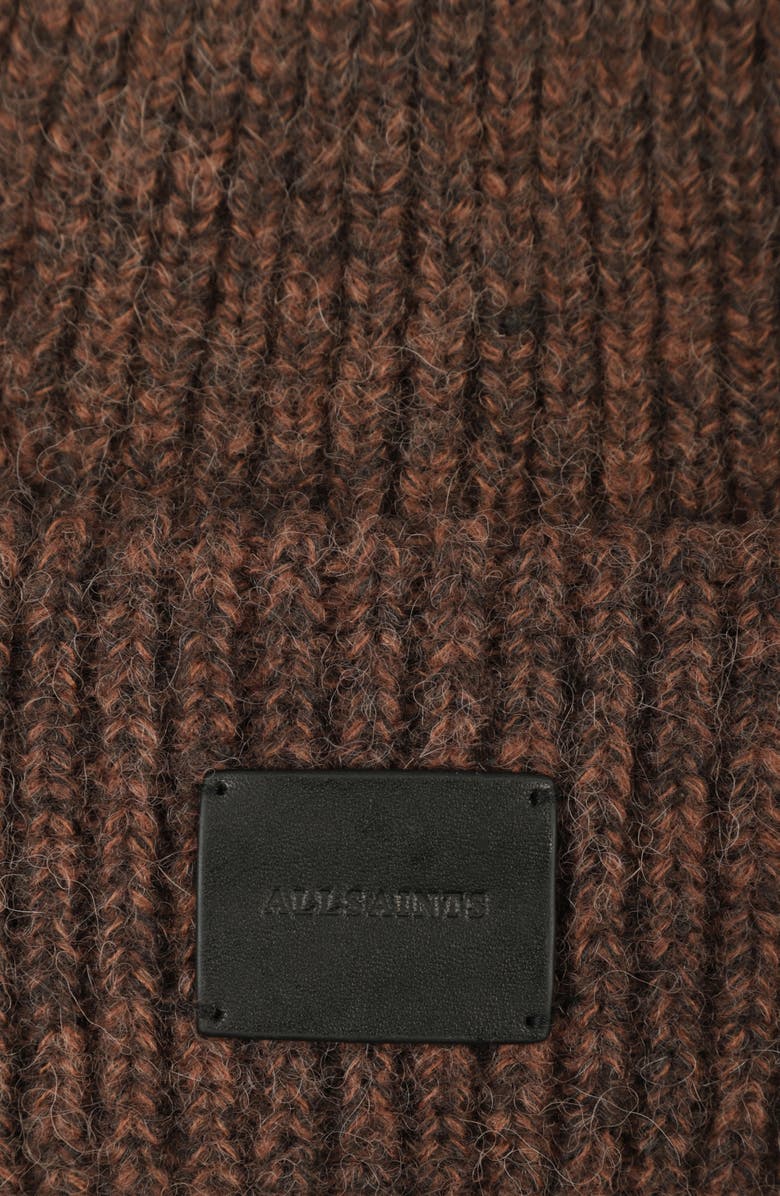 AllSaints Travelling Wool & Alpaca Blend Marled Rib Beanie, Alternate, color,