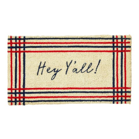 Hey Yall Coir Door Mat - Everyday Welcome Multi-Color Rug