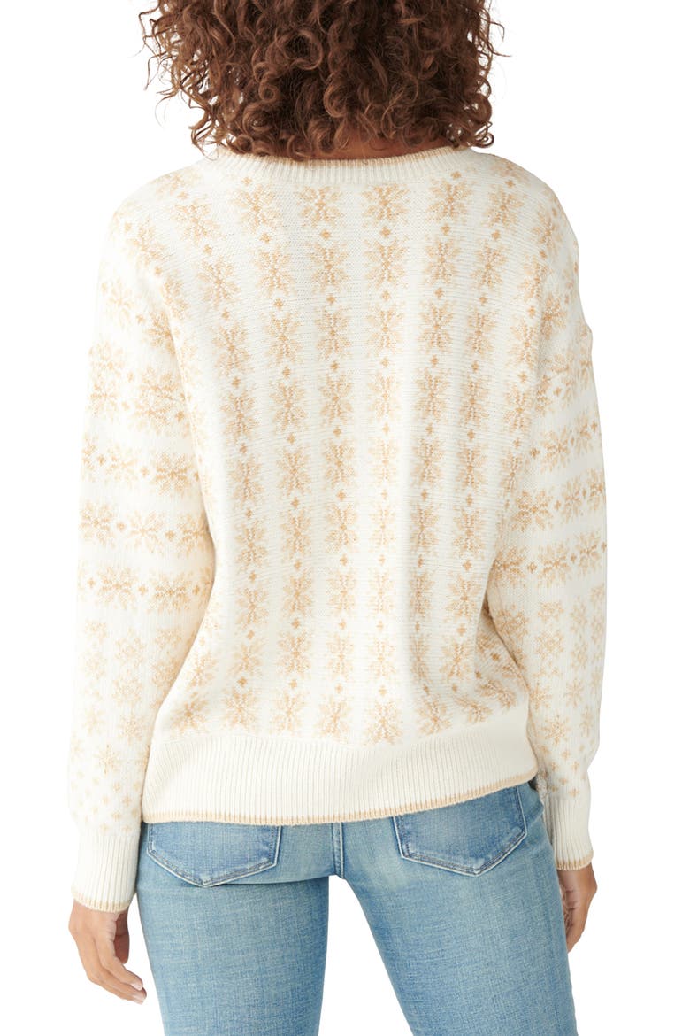 Snowflake Cotton Blend Sweater, Alternate, color, CREAM MULTI