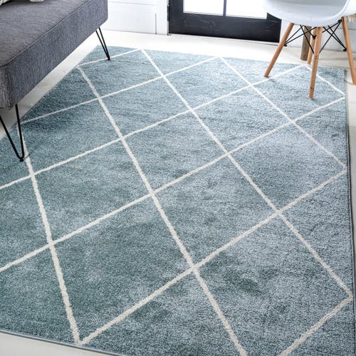 Jonathan Y Cole Minimalist Diamond Trellis Area Rug In Sapphire