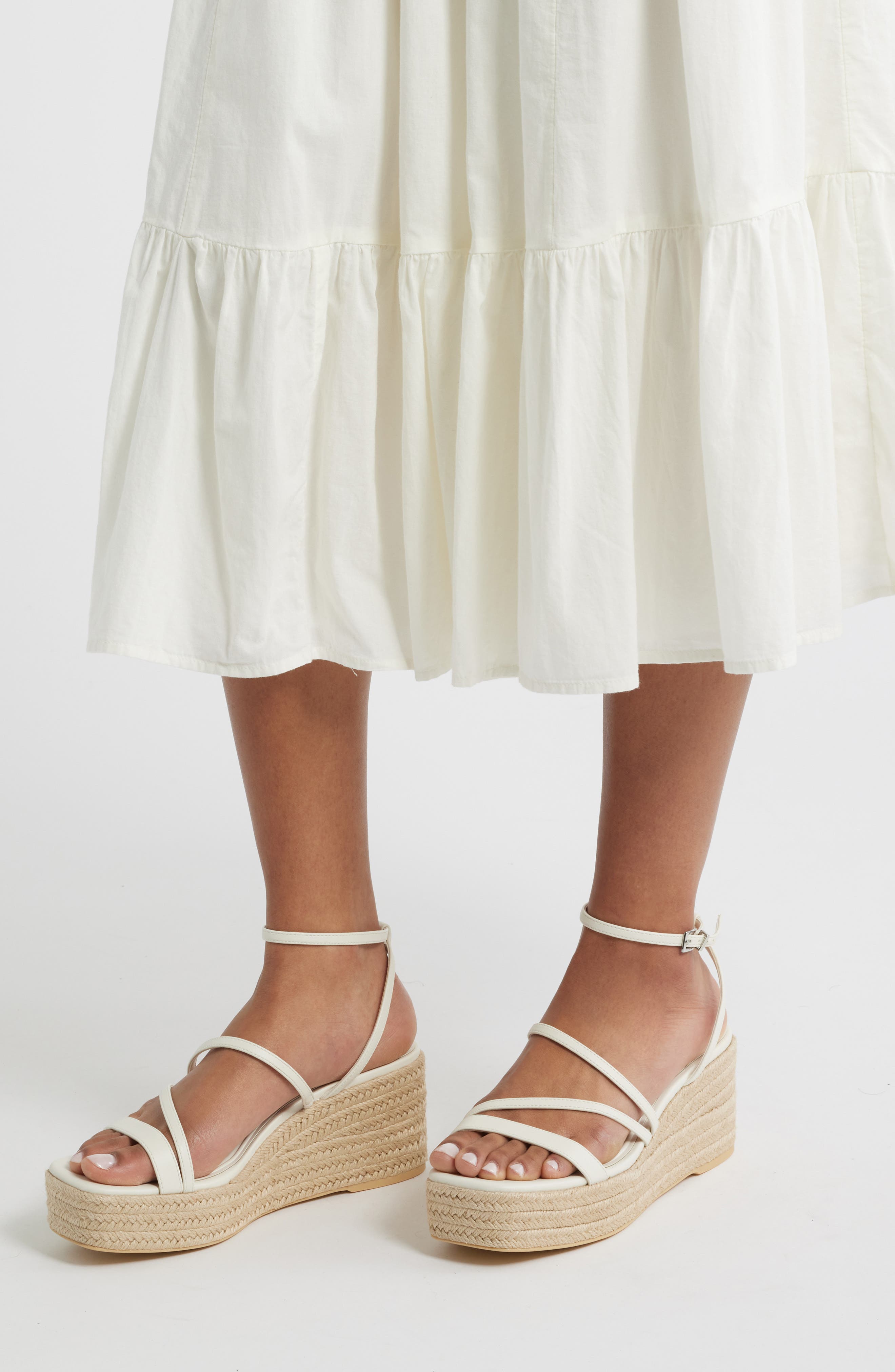Coco Espadrille Ankle Strap Platform Wedge Sandal, Alternate, color, IVORY VANILLA
