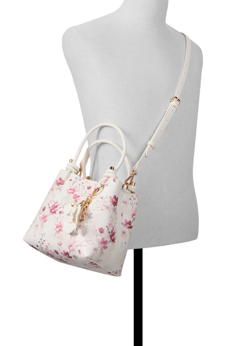 ALDO Evililyaa Faux Leather Satchel, Alternate, color, White/Multi