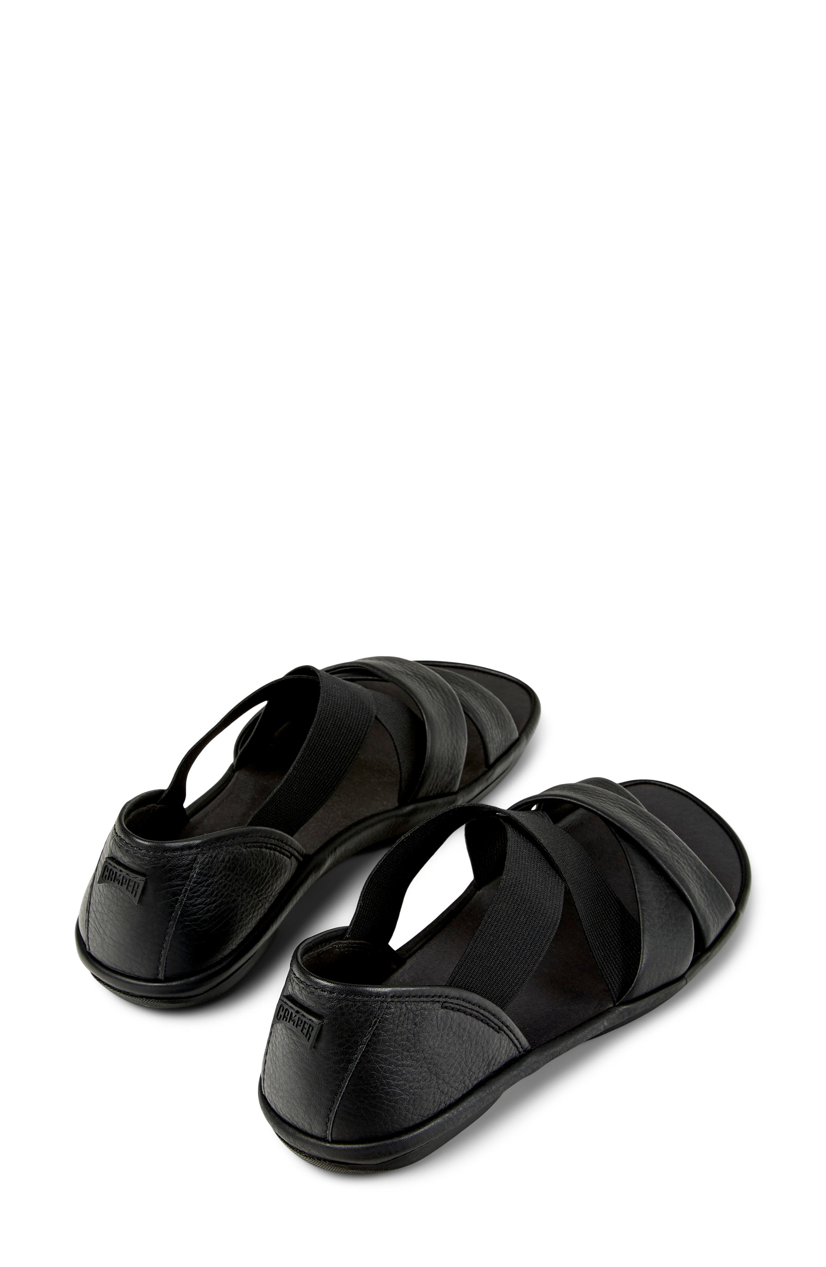 Camper Right Isla Cross Strap Sandal, Alternate, color, Black