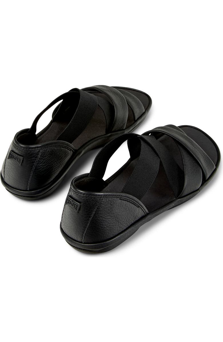 Camper Right Isla Cross Strap Sandal, Alternate, color, Black