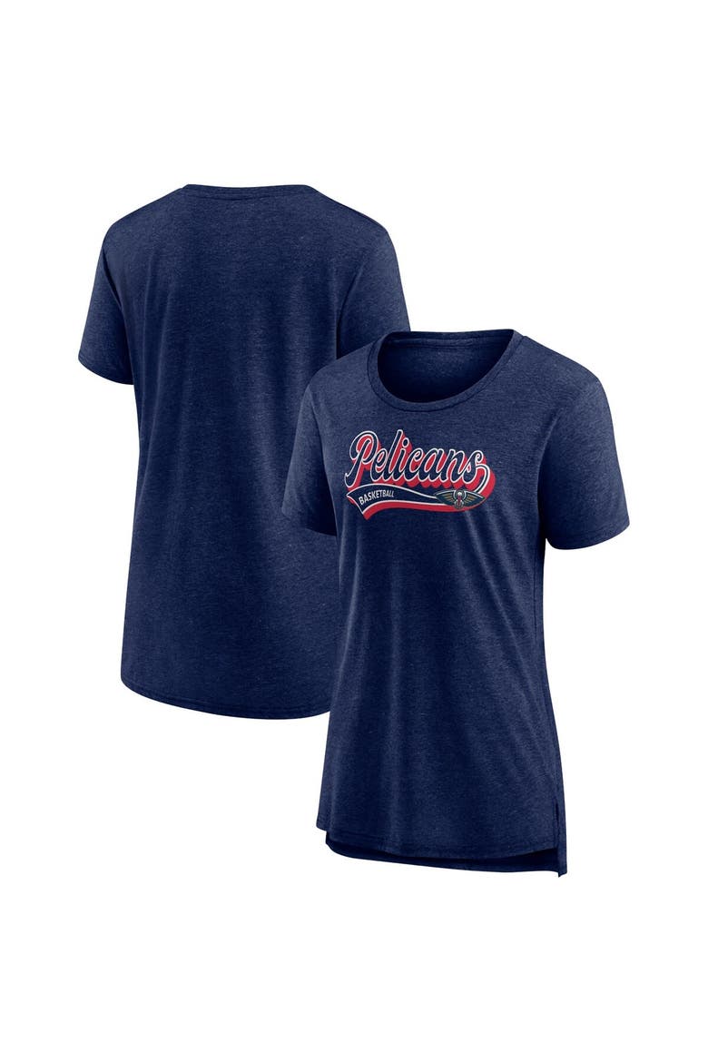 Women's Fanatics Branded Heather Navy New Orleans Pelicans League Leader Tri-Blend T-Shirt, Alternate, color, Heather Navy