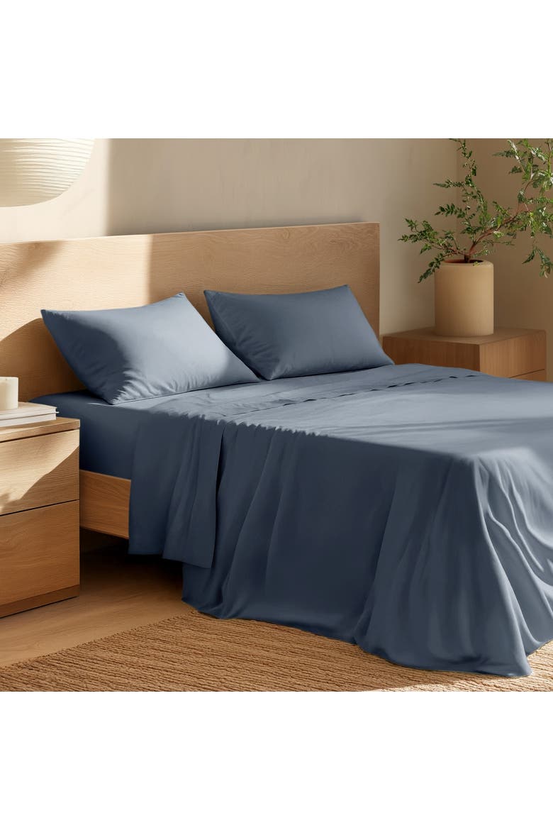 100% Organic Cotton Percale Cooling Sheet Set, Alternate, color, Bering Sea