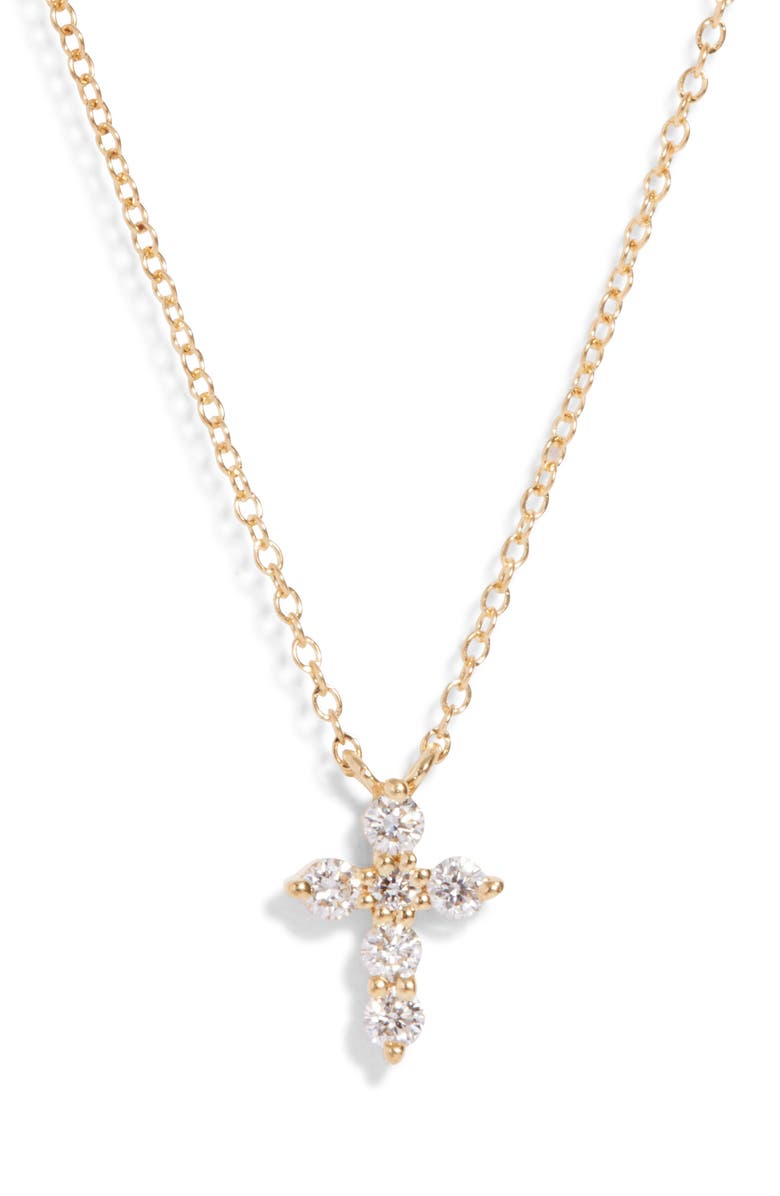 Bony Levy Icons Diamond Cross Pendant Necklace, Main, color, 