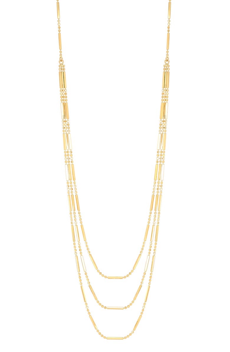 Frankie & Zoe Dot & Dash Chain Layered Necklace, Main, color, Yellow Gold