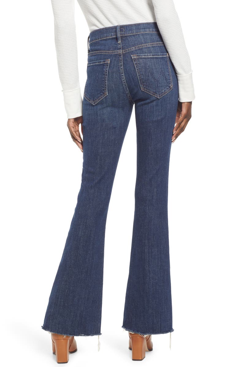 MOTHER Raw Hem Flare Jeans, Alternate, color,