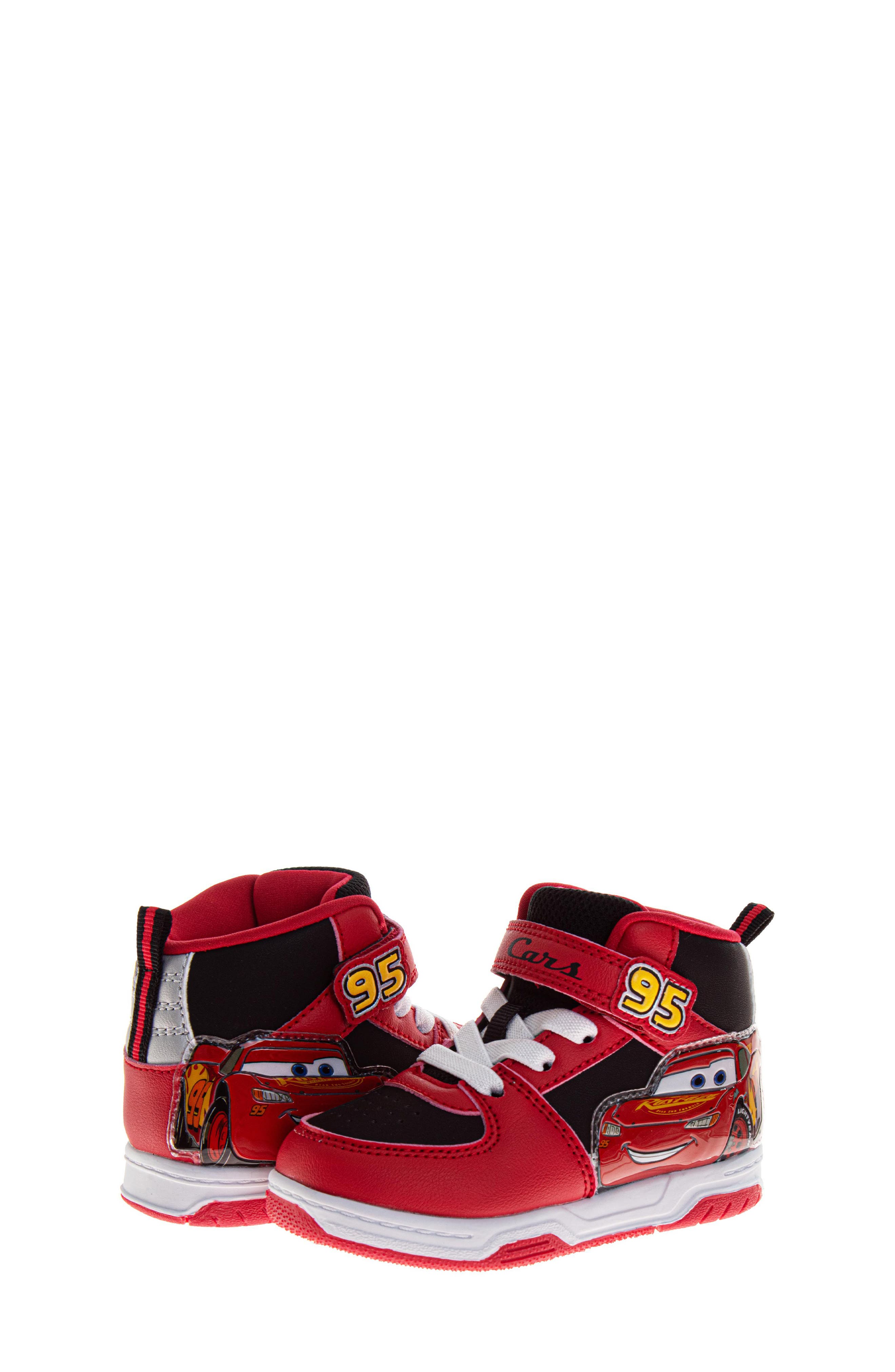 Kids' Disney Pixar Lightning Speed High Top Sneaker, Alternate, color, RED