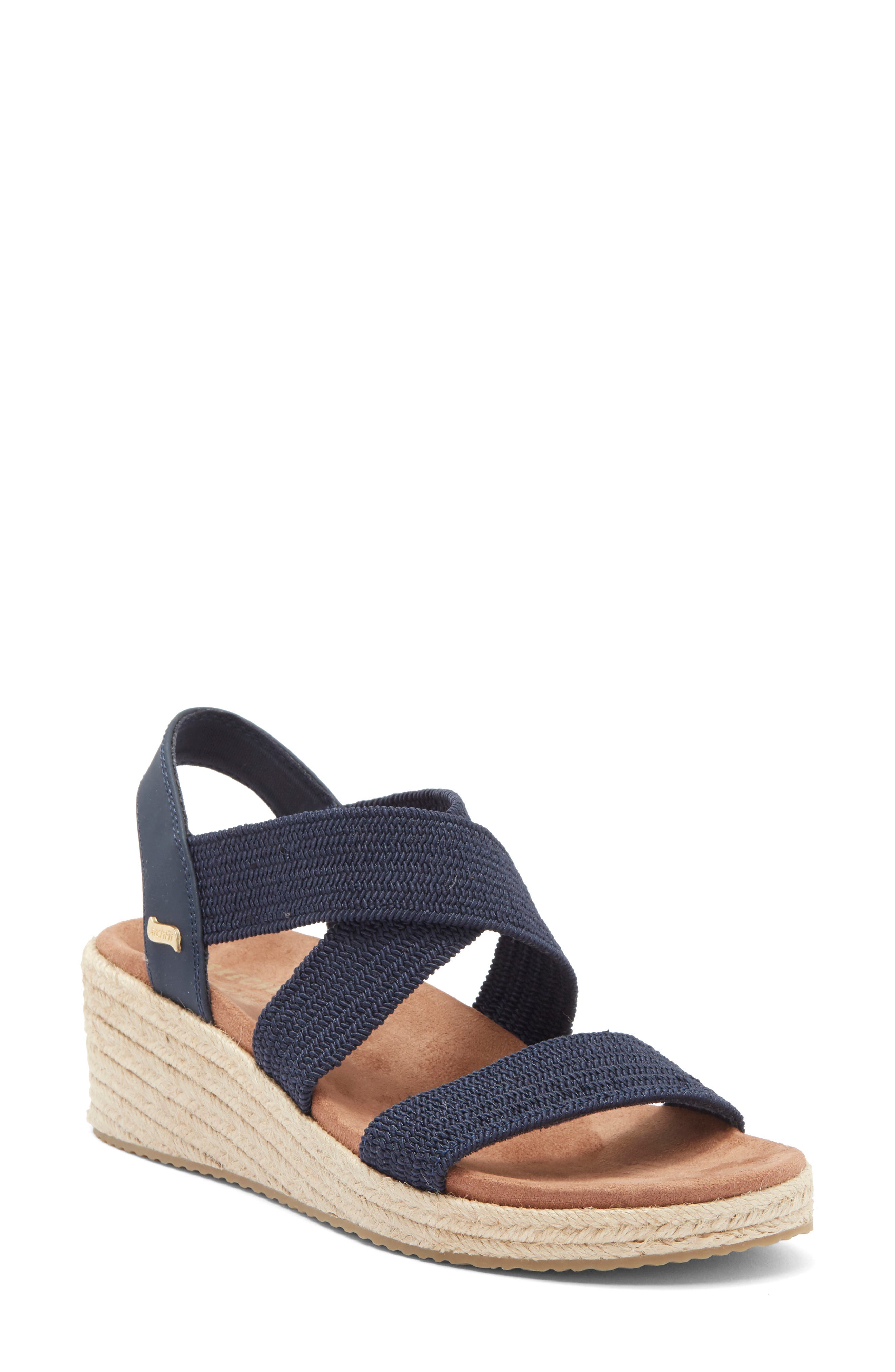 SKECHERS x Martha Stewart Arch Fit<sup>®</sup> Beverlee Espadrille Wedge Sandal, Main, color, 