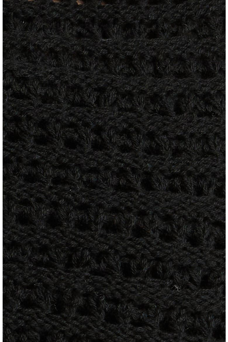 Nora Open Knit Cover-Up Shorts, Alternate, color, BLACK