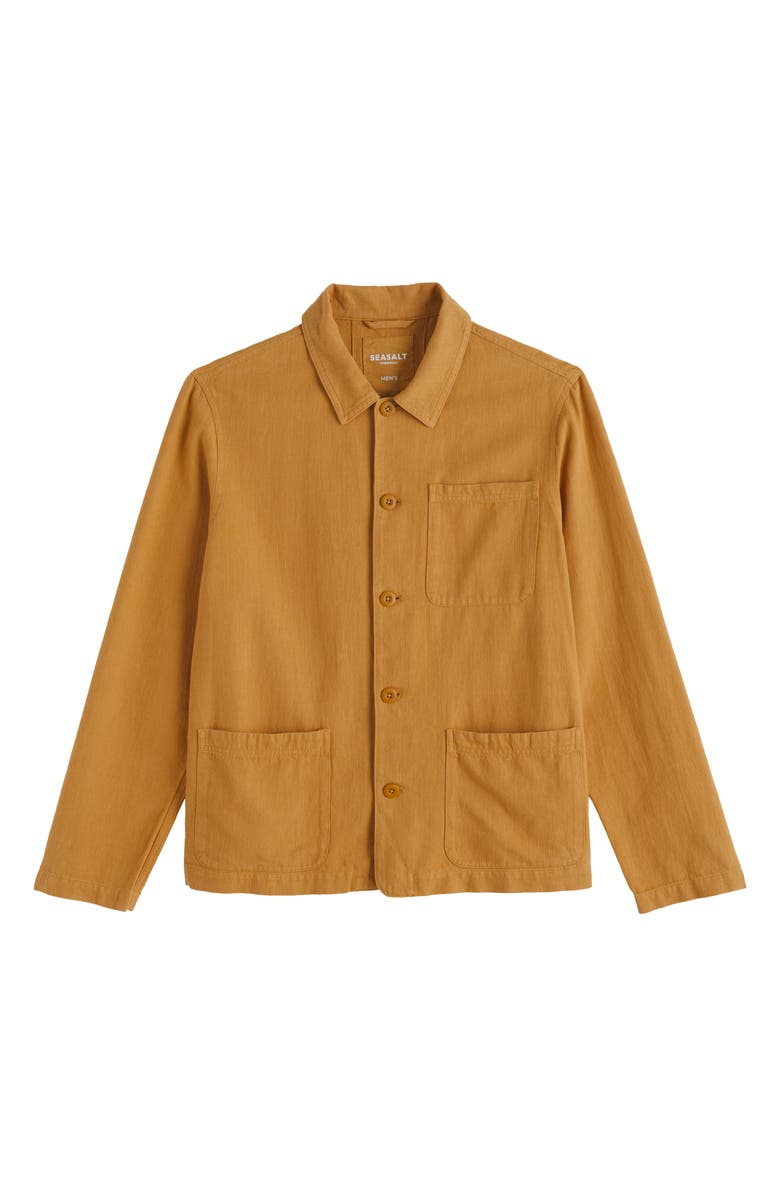 Seasalt Cornwall Well Wright Organic Cotton & Linen Shirt Jacket, Alternate, color, Mustard Seed