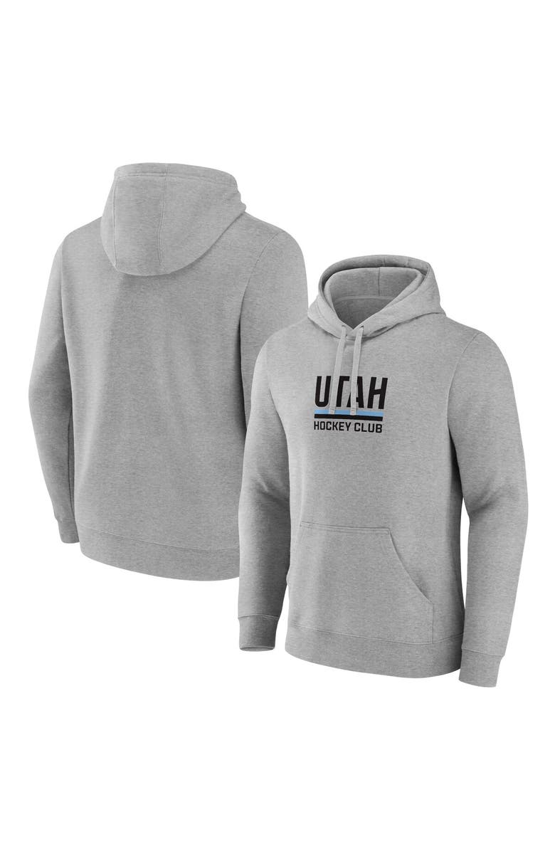 FANATICS Men's Fanatics Heather Gray Utah Hockey Club Secondary Logo Pullover Hoodie, Alternate, color, 