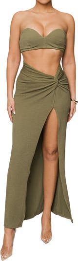 Deidra Draped Bra Top & Skirt Set