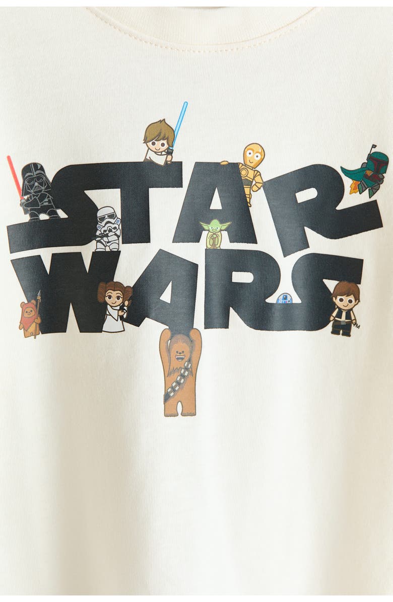 H&M Printed Cotton T-shirt, Alternate, color, White/Star Wars