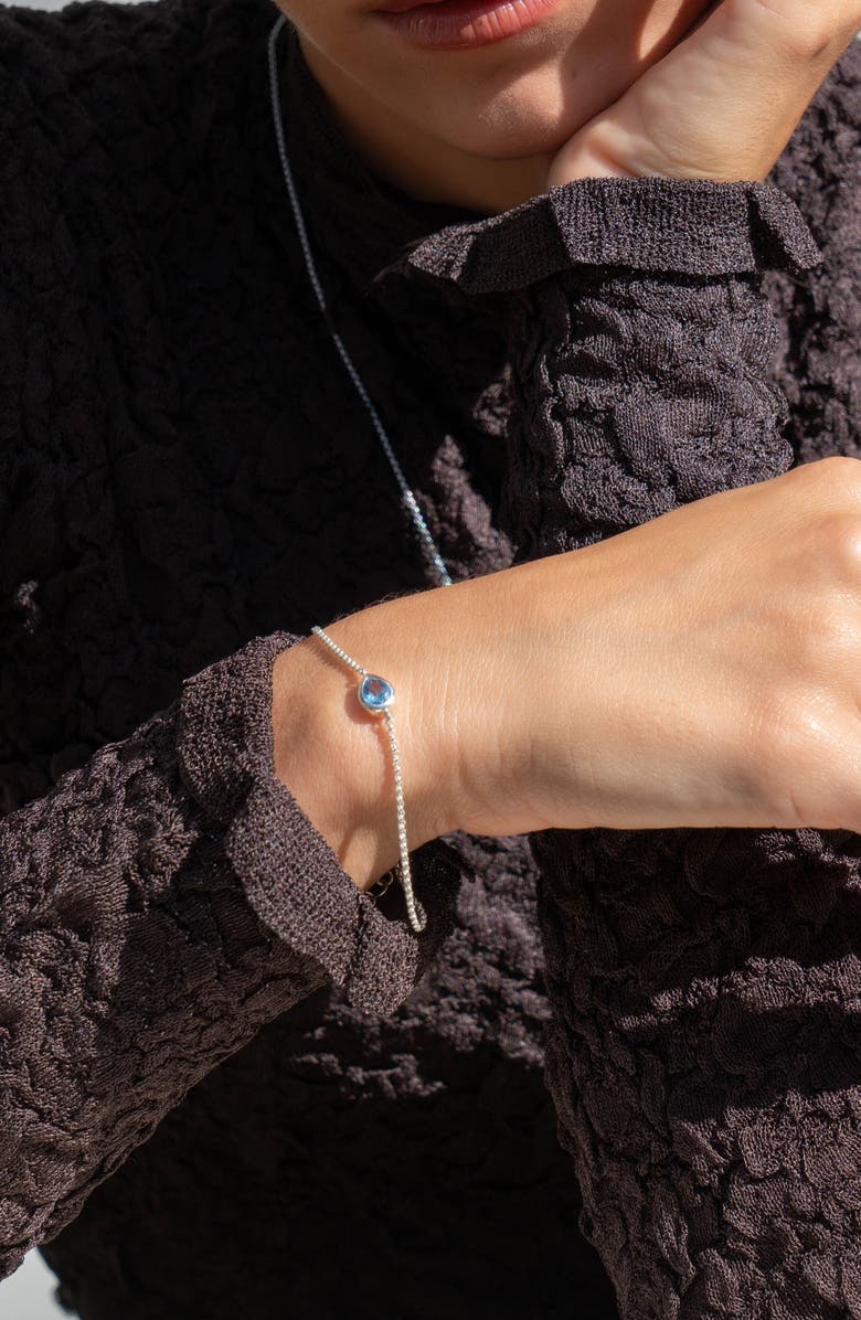 Dower & Hall Blue Topaz Pear Chain Bracelet, Alternate, color, Sterling Silver