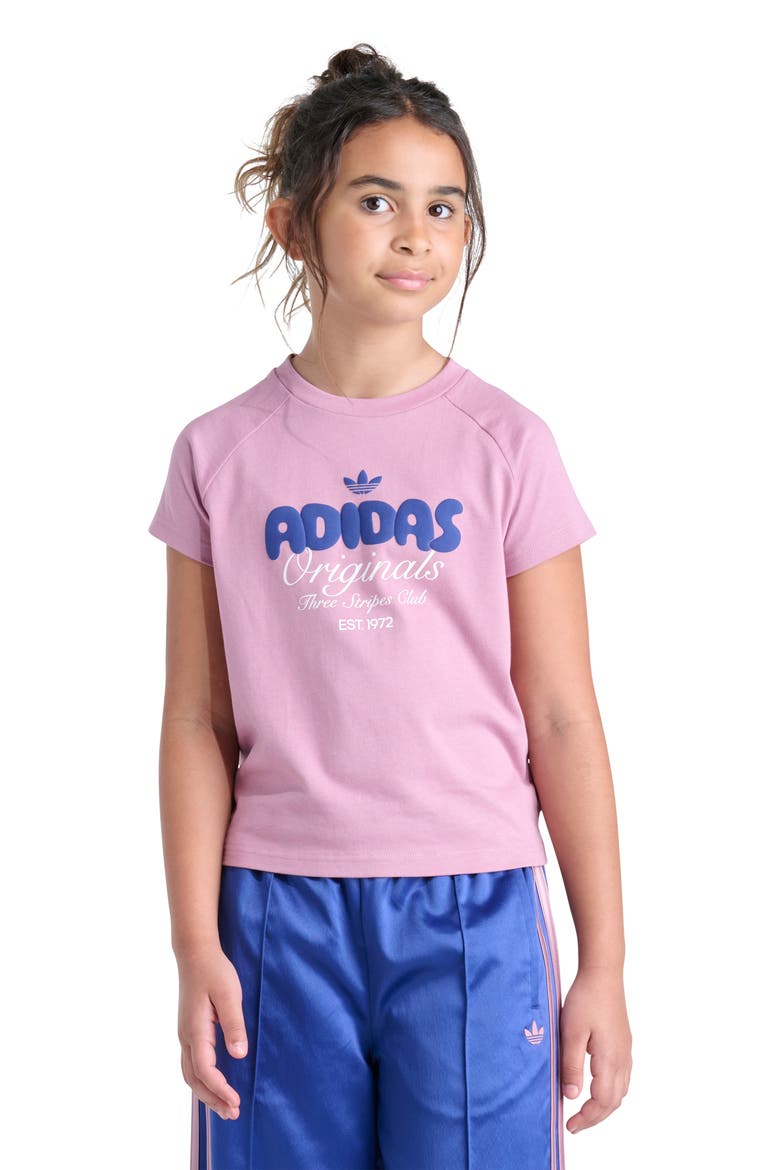 Kids' Bubble Varsity T-Shirt, Main, color, MEDIUM DARK PINK