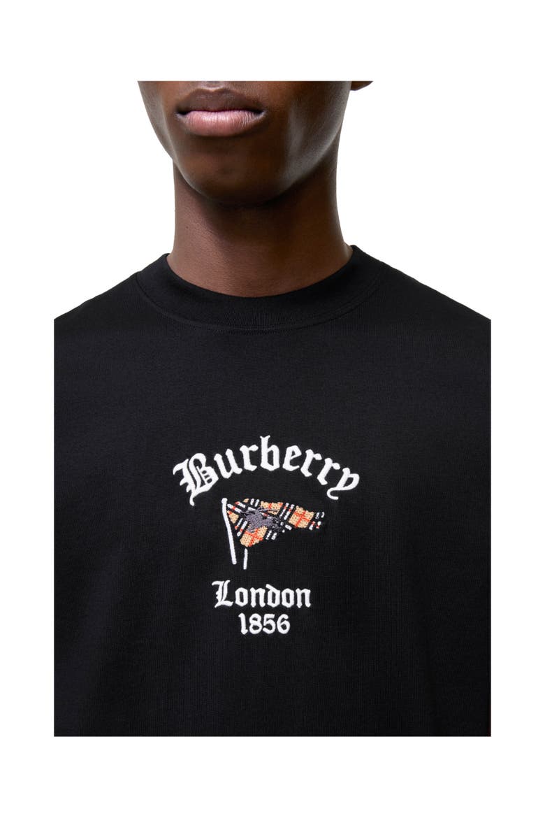 Check Flag Cotton T-shirt, Alternate, color, Black