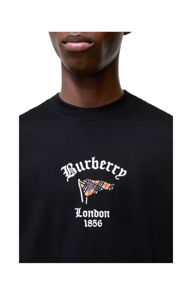 Burberry Check Flag Cotton T-shirt, Alternate, color, Black