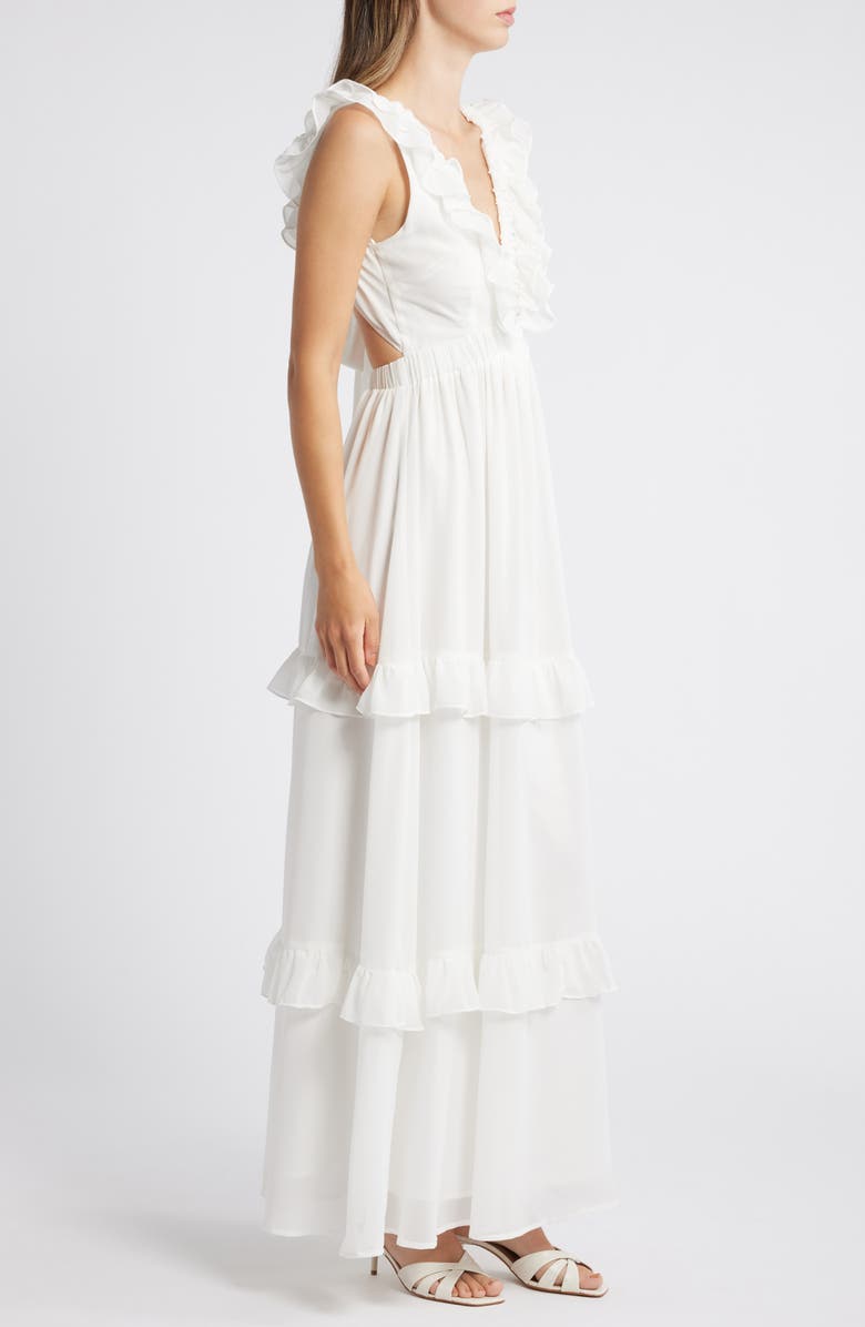 NIKKI LUND Morgan Ruffle Trim Maxi Dress, Alternate, color, 